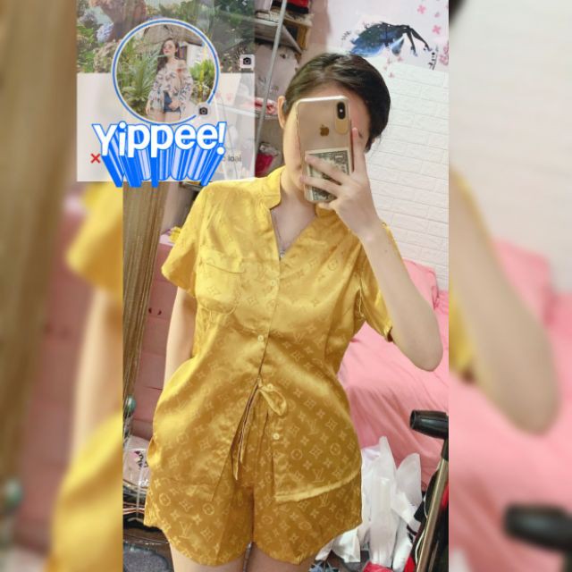 ♥️ Shop Uy Tín ♥️ Bộ Pijama Đùi Lụa Gấm Siêu Xinh Loại 1