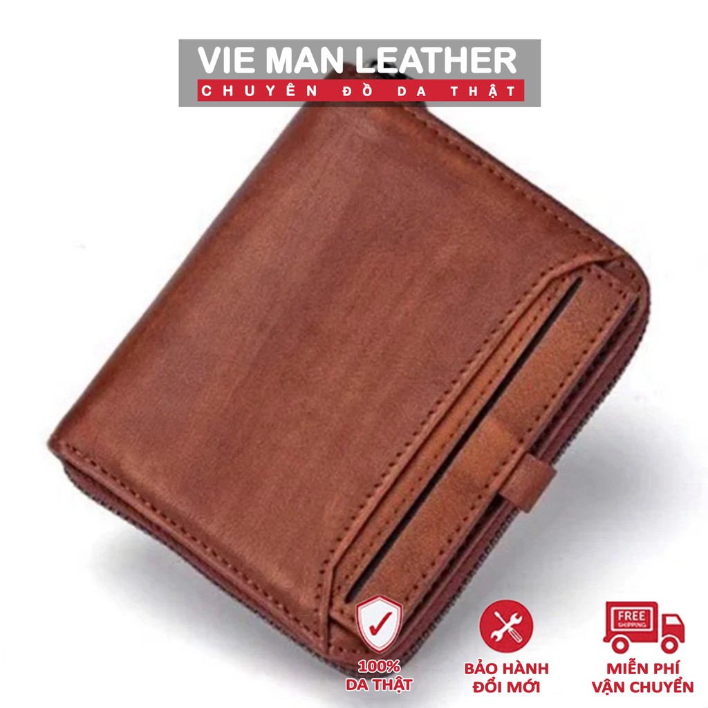 Ví , bóp da bò Retro nhỏ gọn có ngăn thẻ rời - 2281904 - Da thật 100%