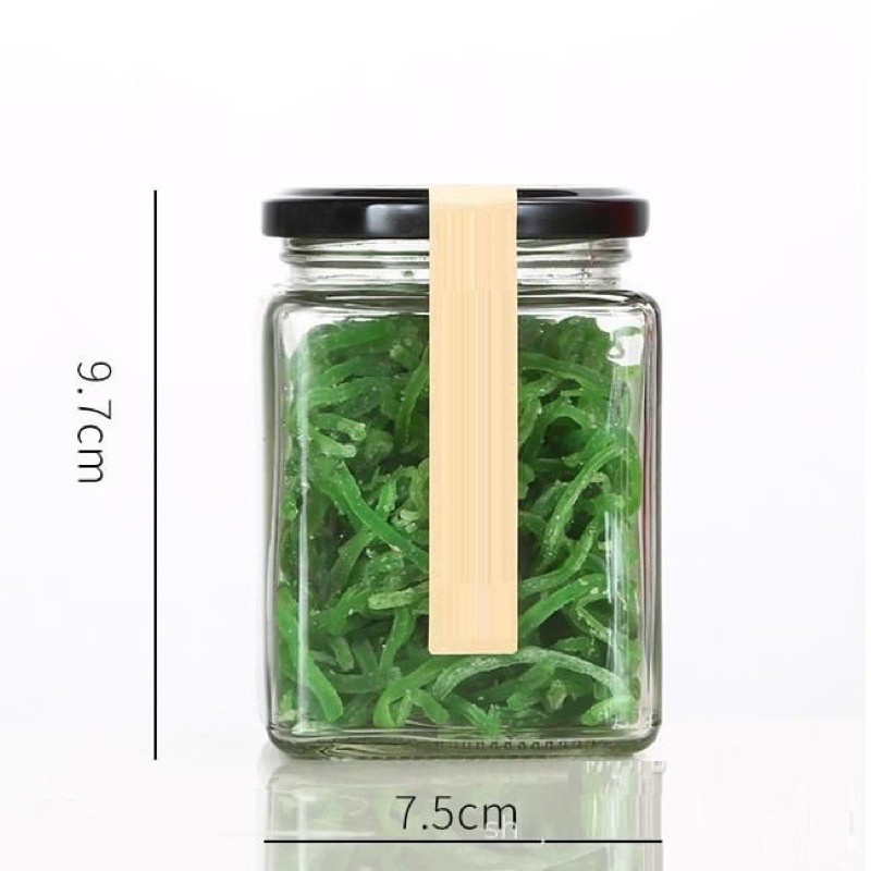 HỦ THUỶ TINH VUÔNG NẮP THIẾT 380ml