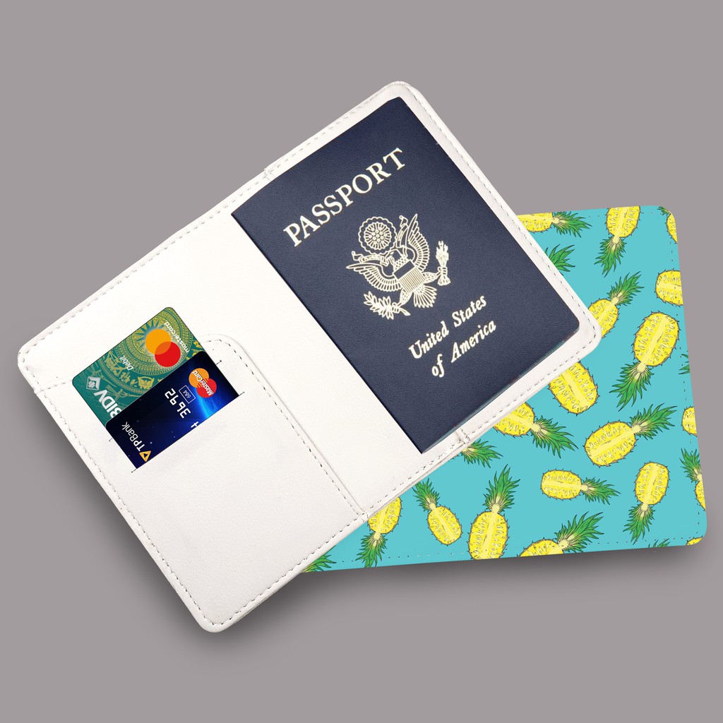 Bao Da Hộ Chiếu Hoạ Tiết TRÁI THƠM - Ví Passport Và Phụ Kiện Cute - PPT104