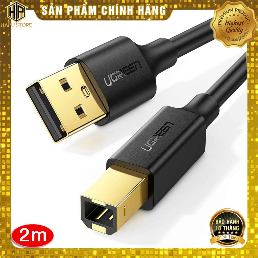 Cáp Máy In Ugreen 20847 dài 2M chuẩn USB 2.0 cao cấp - Hapustore