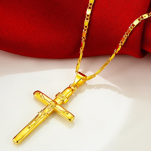 Dây chuyền mạ vàng 24K hình chữ thập độc đáo