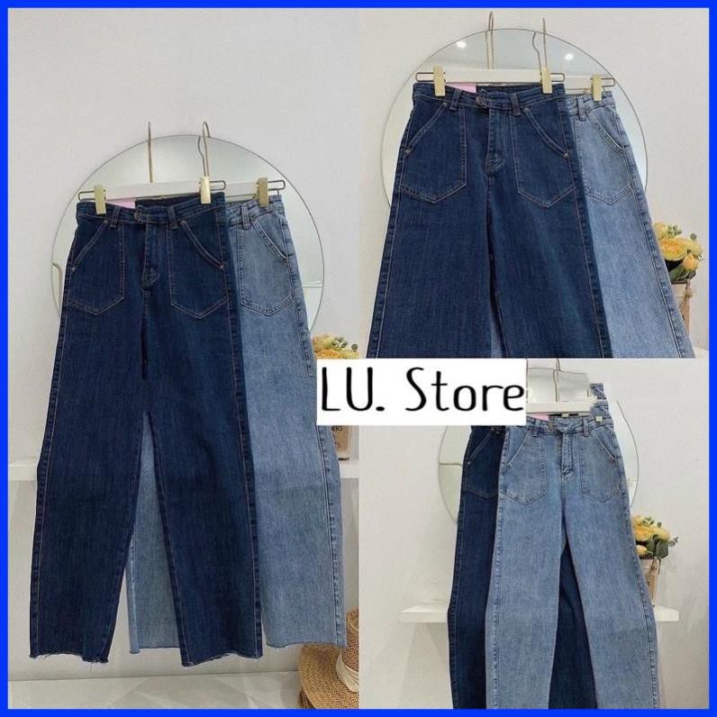Quần Jeans ống Đứng Túi viền Chỉ nổi Quảng Châu 2 màu Đậm/Nhạt Ulzzang  [ẢNH THẬT]