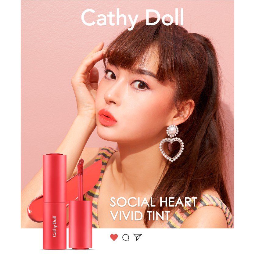 Son tint siêu lì Cathy Doll Social Heart Vivid Tint 3.5g