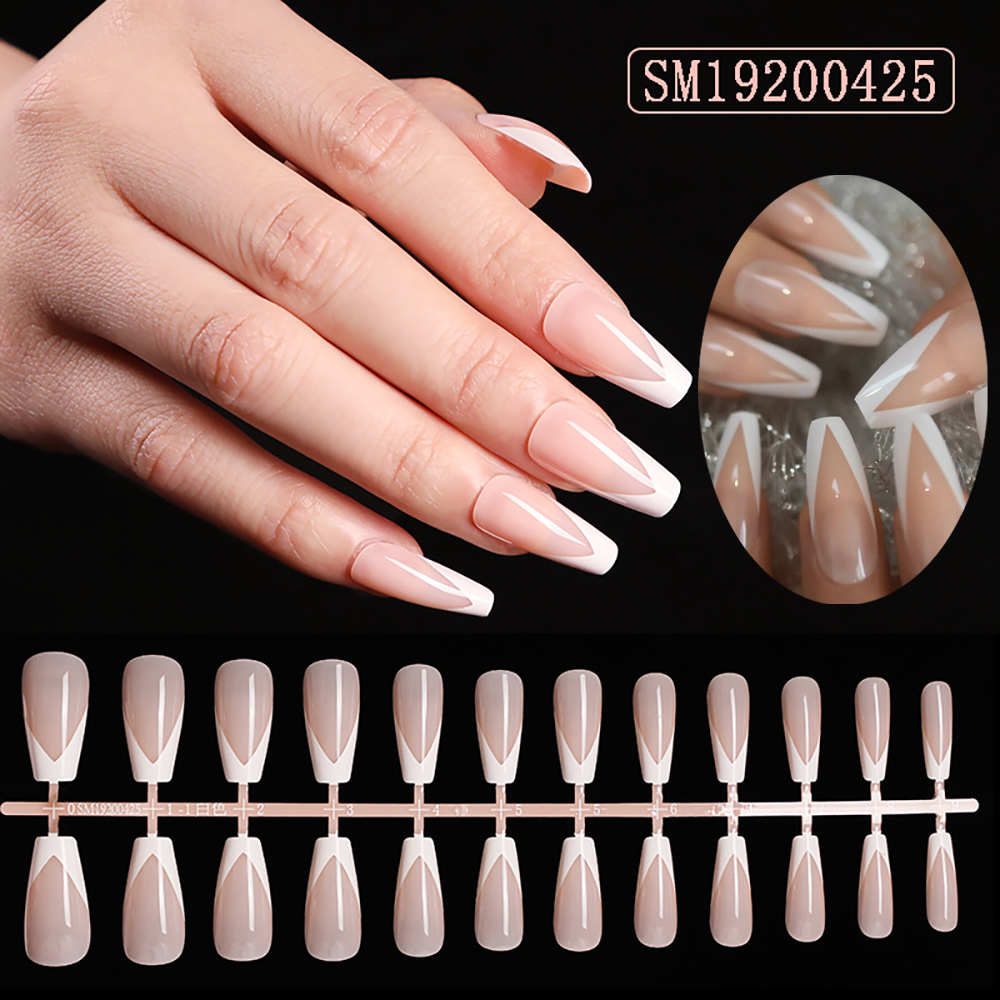 [Hàng mới về] Bộ móng chân giả màu sắc gradient kiểu Pháp độc đáo thời trang