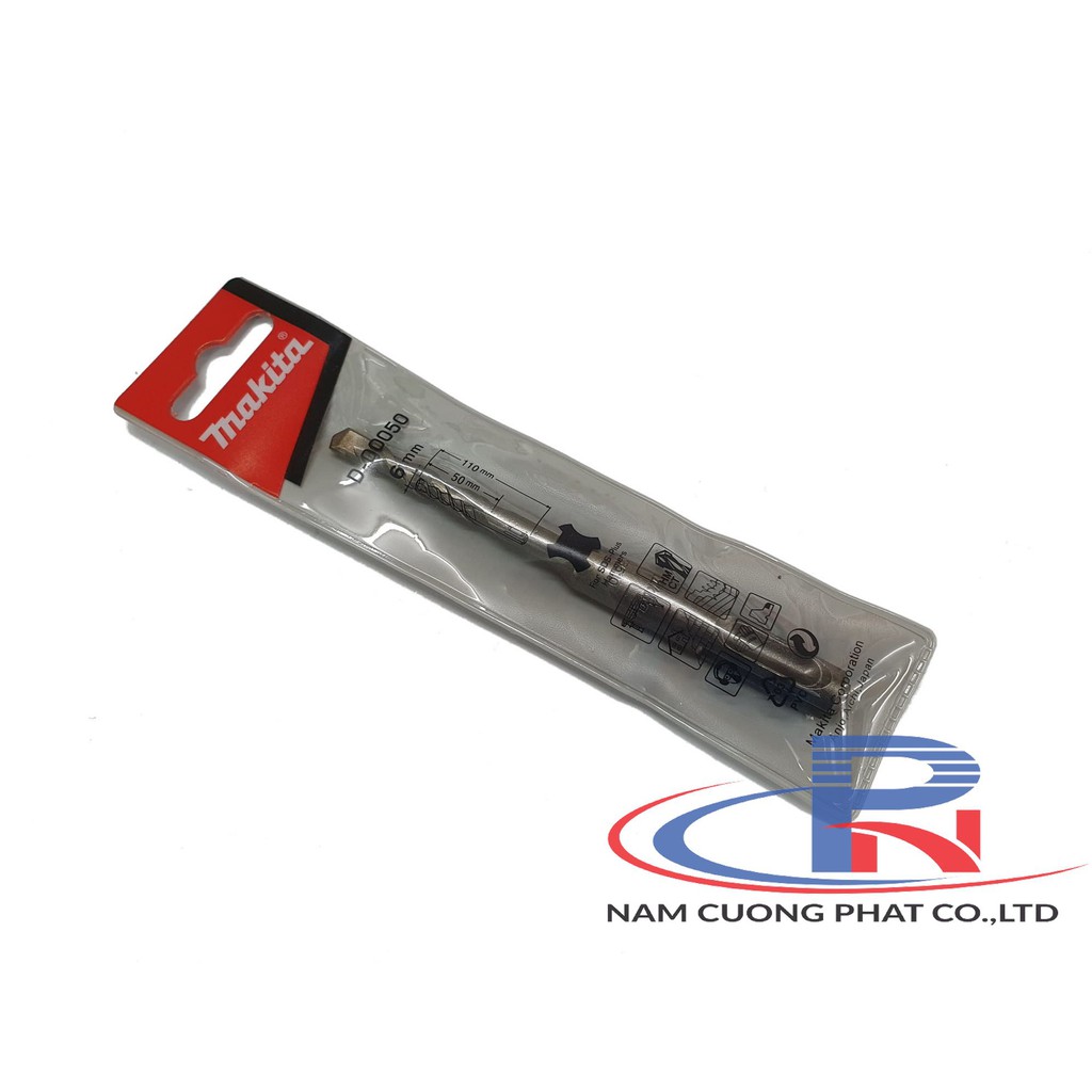 Mũi khoan bê tông Makita chuôi SDS-Plus 6,8,10,12, 14, 16, 18mm