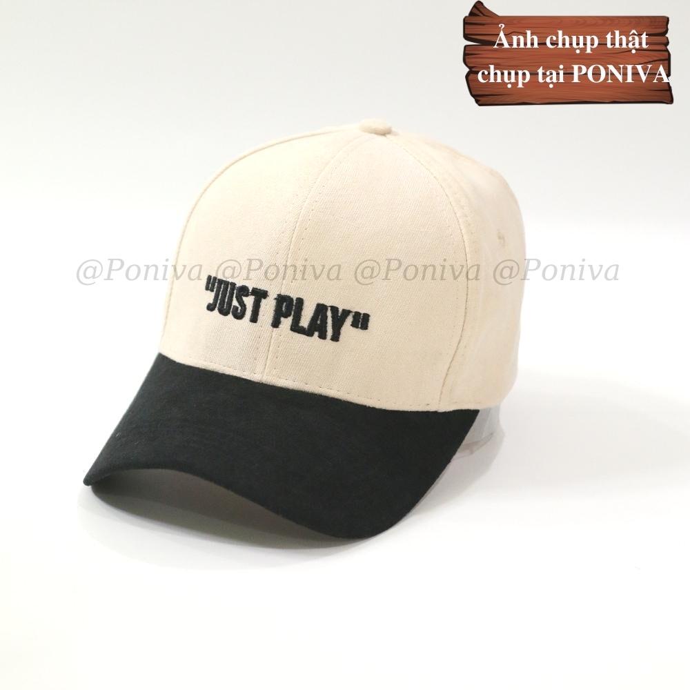 Mũ lưỡi trai ❤️ Nón kết thêu chữ Just play chất nhung mịn form unisex  phong cách Ulzzang Thời trang PONIVA siêu hot