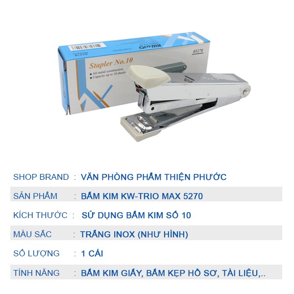 Bấm kim giấy số 10 Kw-Trio 05270 cầm tay THIỆN PHƯỚC
