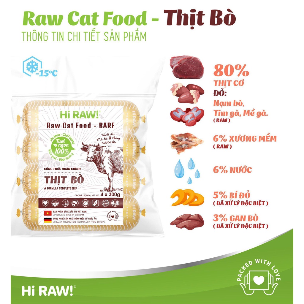 Real Raw Cat Food 400g - Thực Phẩm Tươi Dành Cho Mèo Tập Ăn