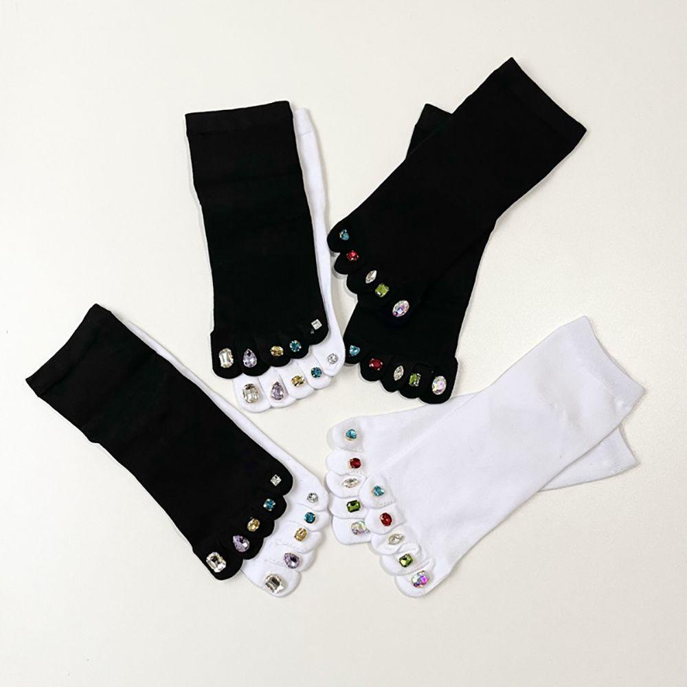 Vớ Cotton Năm Ngón Màu Trơn Thoải Mái Dễ Thương Cho Nữ