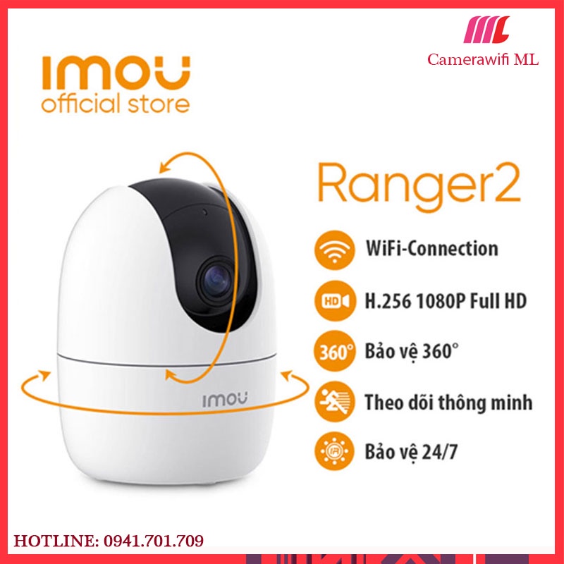 Camera trong nhà wifi IP IMOU RANGER 2 IPC A22EP đàm thoại full HD