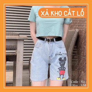 Quần short jean lửng nữ lưng cao Jean Nam Fasshion, quần short nữ cao cấp THU87