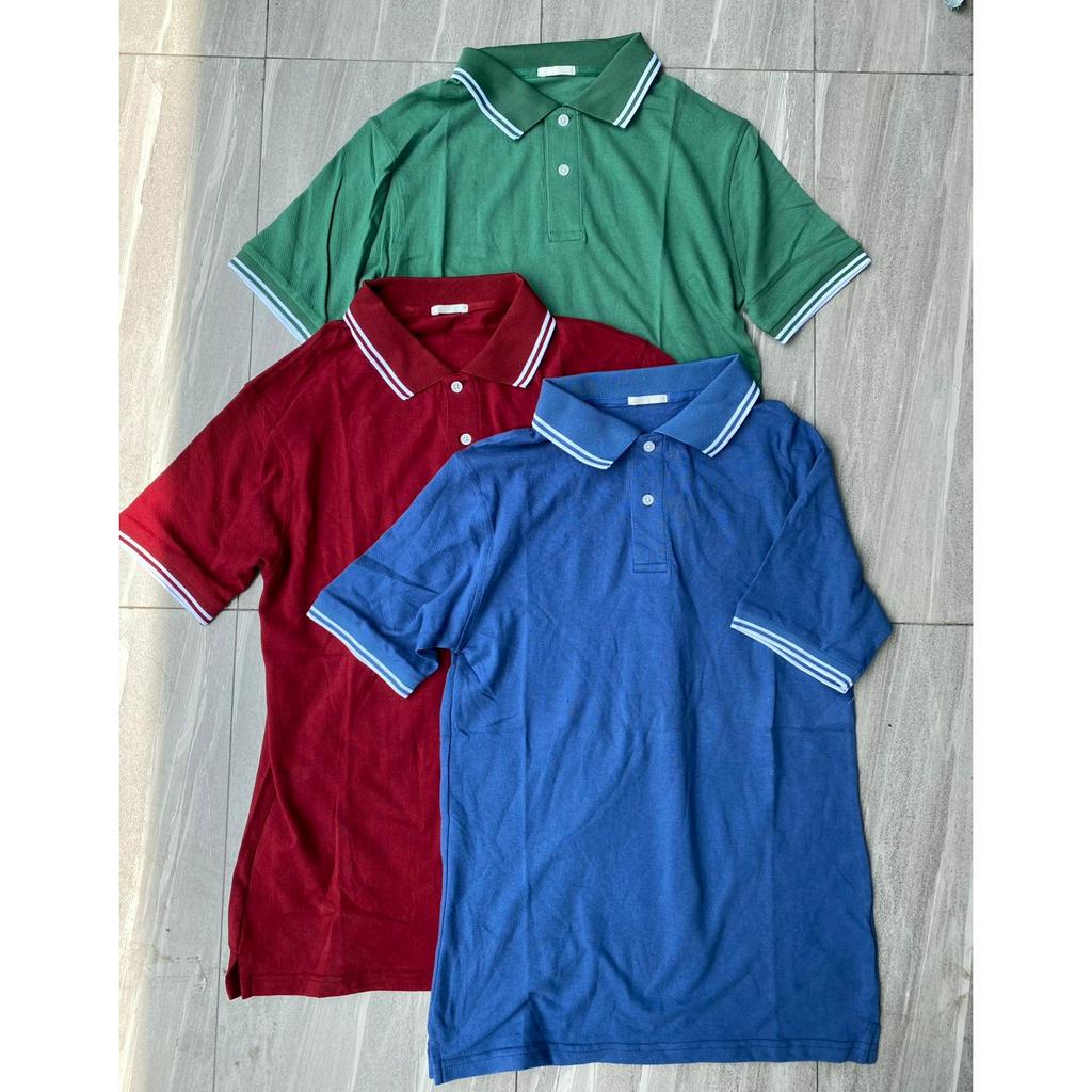 Áo thun có cổ polo nam phối viền Gu xuất khẩu