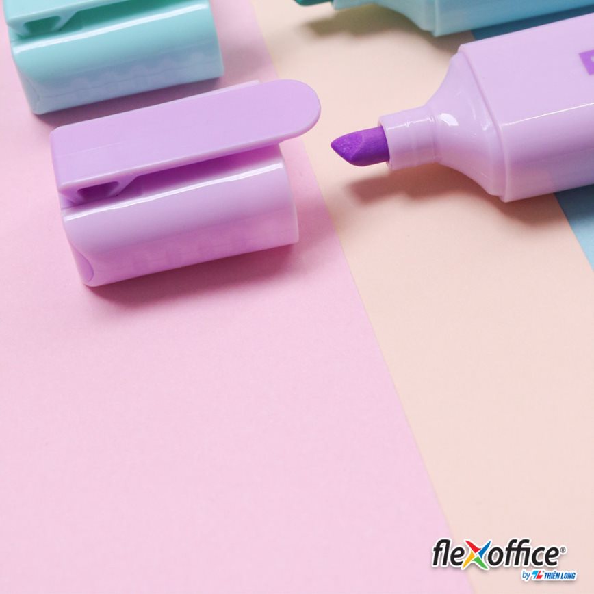 Combo 5 màu Bút dạ quang màu Pastel Flexoffice Pazto FO-HL009/VN - Không để lại vết khi Photocopy