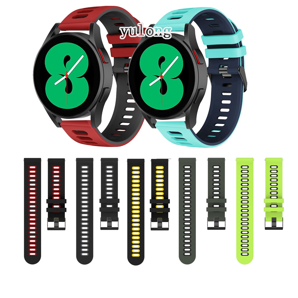 Dây đeo silicon mềm thoáng khí 20mm phối màu cho đồng hồ thông minh Samsung galaxy watch4 40mm 44mm classic 42mm 46mm