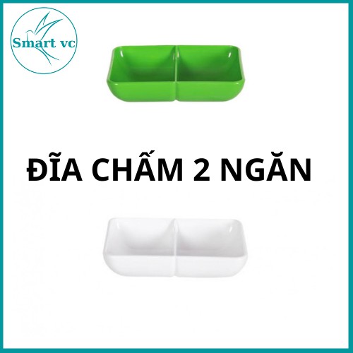 Đĩa Chấm 2 Ngăn,khay gia vị Nhựa PP không mùi Song Long cao cấp