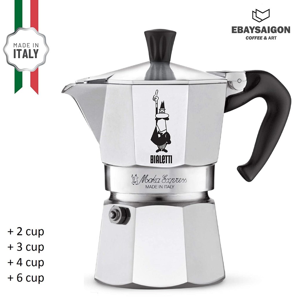 ấm nấu cà phê bialetti moka pot express sliver