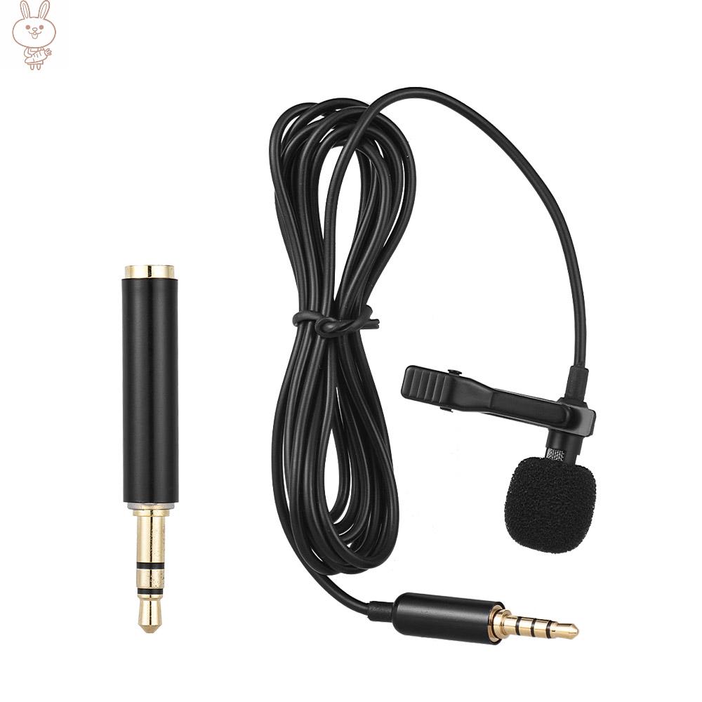 Only♥Mini Portable Clip-on Lapel Lavalier Condenser Mic Wired Microphone Compatible with  iPad Android Smartphone DSLR Camera Computer PC Laptop