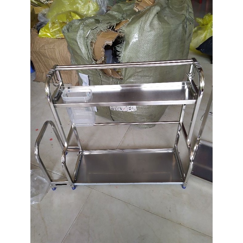 kệ Đựng Gia Vị Nhà Bếp 2 Tầng và 3 Tầng INOX- Kệ Đựng Cao Cấp Chống Han Gỉ Thiết Kế Thông Minh Gọn tien lợi