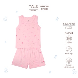 Bộ Quần Áo Ba Lỗ Nous Petit Hồng Nous (Size 6-9 Tháng Đến 18-24 Tháng)