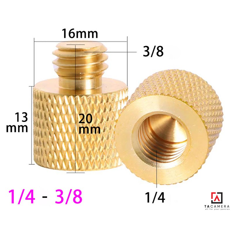 Ốc chuyển đầu ren cái 1/4 sang ren đực 3/8