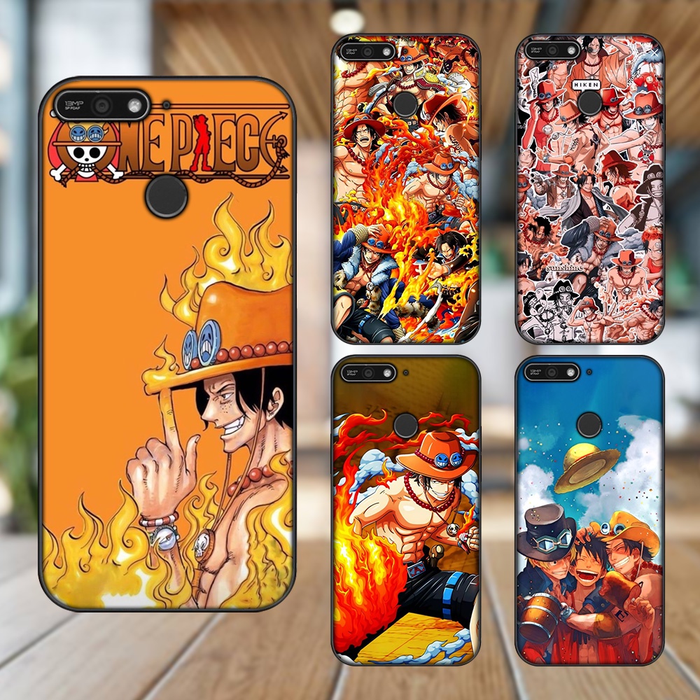 Ốp lưng Huawei Y6 Prime viền đen in hình Ace One Piece