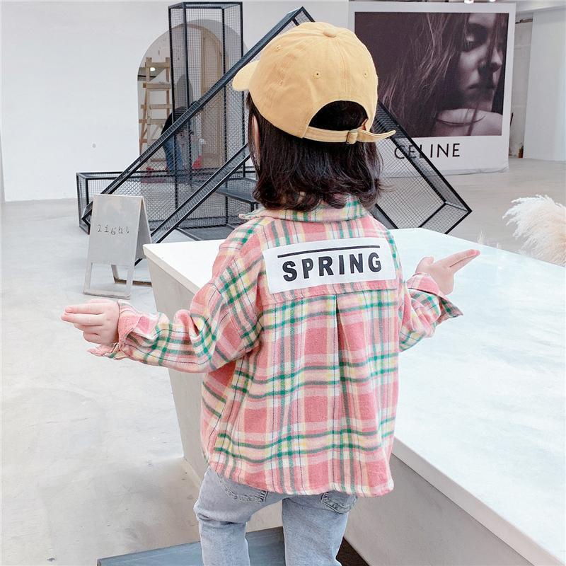 Áo Sơ Mi Caro Phong Cách Nhật Hàn Mới Thời Trang Xuân Thu Cho Bé Gái 3-4 Tuổi