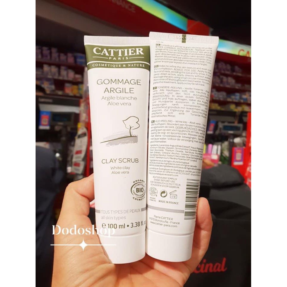 Tẩy da chết Cattier Gommage Argile giúp lỗ chân lông thông thoáng, giảm thiểu mụn đầu đen, mụn cám và mụn đỏ_Dodoshop