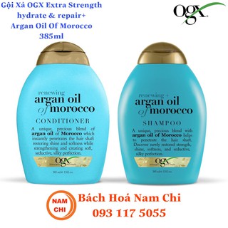 Dầu Gội Dầu Xả OGX Extra Strength Hydrate & Repair+ Argan Oil Of Morocco 385ml - Chính Hãng Mỹ