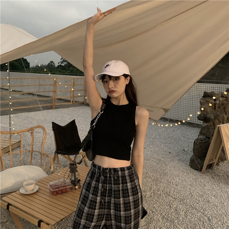 Áo croptop 3 lỗ hai dây ngắn thời trang mùa hè cho nữ