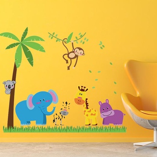 Decal dán tường Vườn thú xanh 02