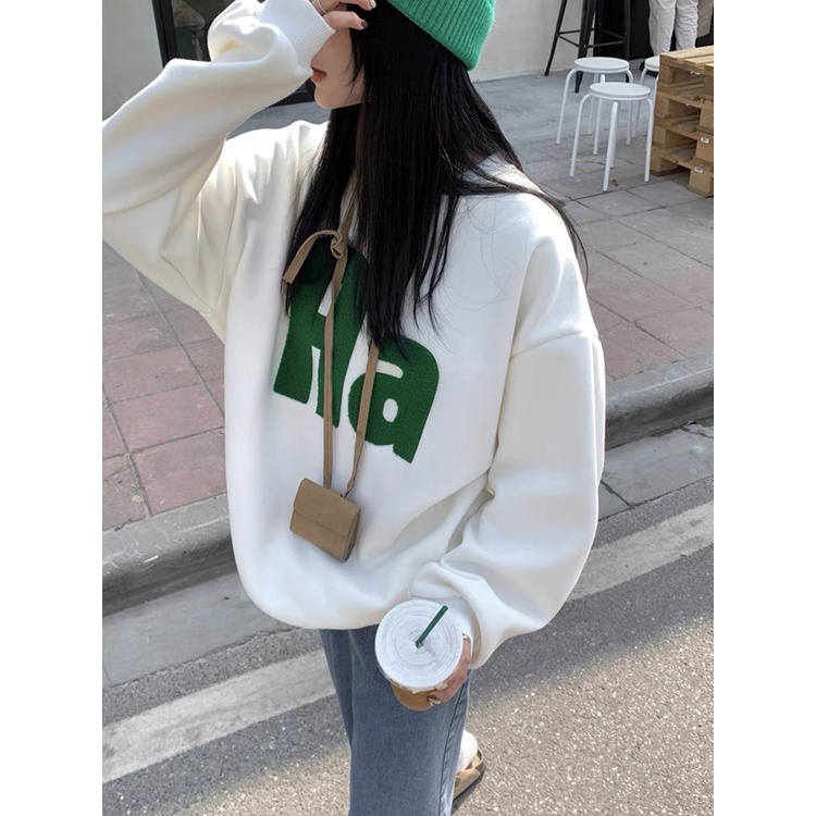 Áo hoodie oversize hồng dày chữ to cá tính thời thượng