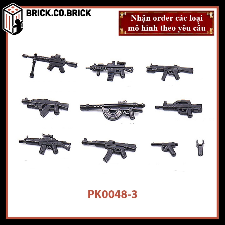 Phụ kiện MOC Army- Vũ Khí Vỉ Súng - Đồ chơi lắp ráp minifig và non-lego mô hình sáng tạo trang trí quân đội - PK0048-3