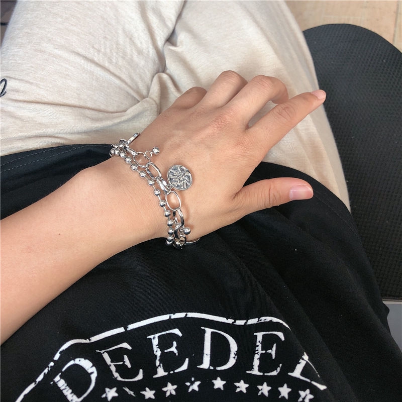 Vòng Tay Hai Lớp Phong Cách Hip Hop Cá Tính