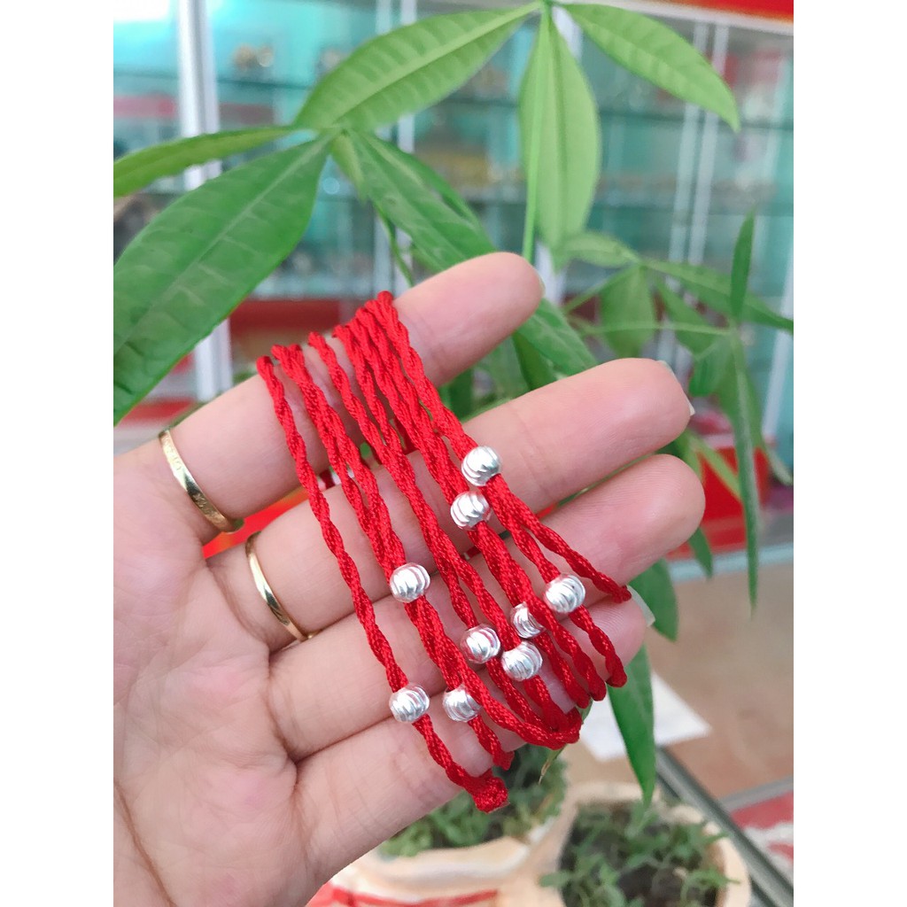 vòng tay chỉ đỏ Vòng tay chỉ đỏ mix Bi bạc 925 may mắn | BigBuy360 - bigbuy360.vn