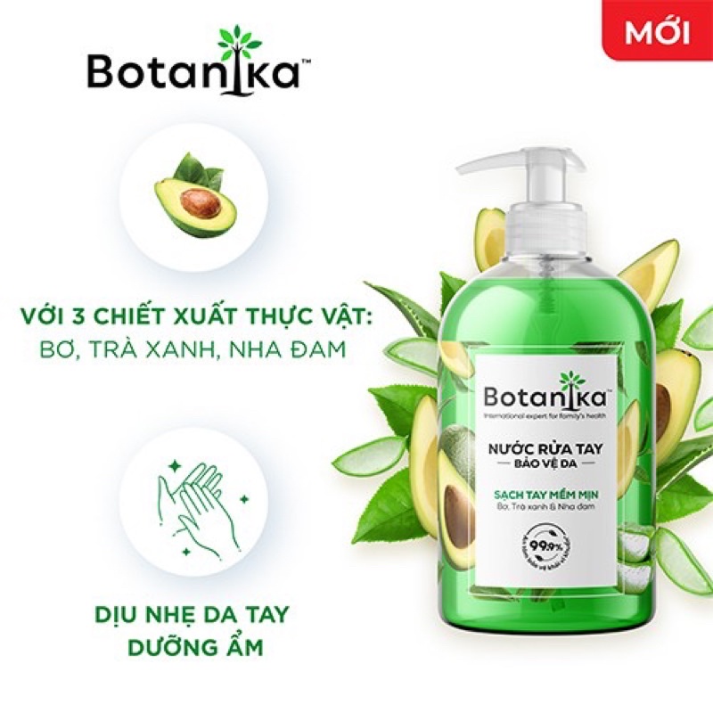 Nước rửa tay Botanika bảo vệ da sạch tay Mềm mịn 500g