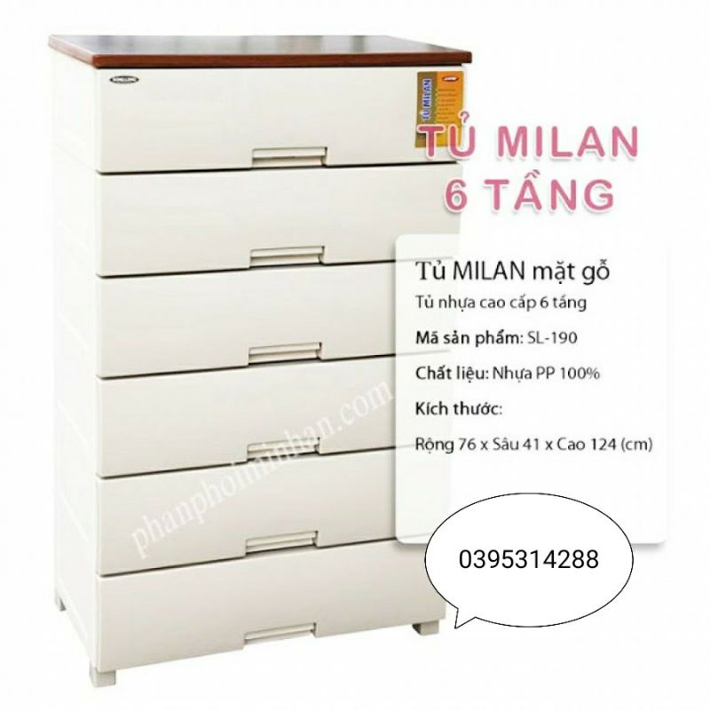 Tủ nhựa MiLan 6 tầng và 5 tầng ( 73 cm nhựa song long)