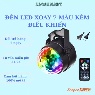 Đèn Led Xoay 7 Màu Theo Nhạc, Đèn Bay Phòng Có Điều Khiển Từ Xa Ánh Sáng Sống Động_BH 12 tháng