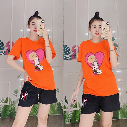 Đồ Bộ Nữ Mặc Nhà Anquachi Thể Thao Đẹp Thun Cotton Nữ Mặc Ngủ Ở Nhà Dễ Thương Quần Đùi Cute A041