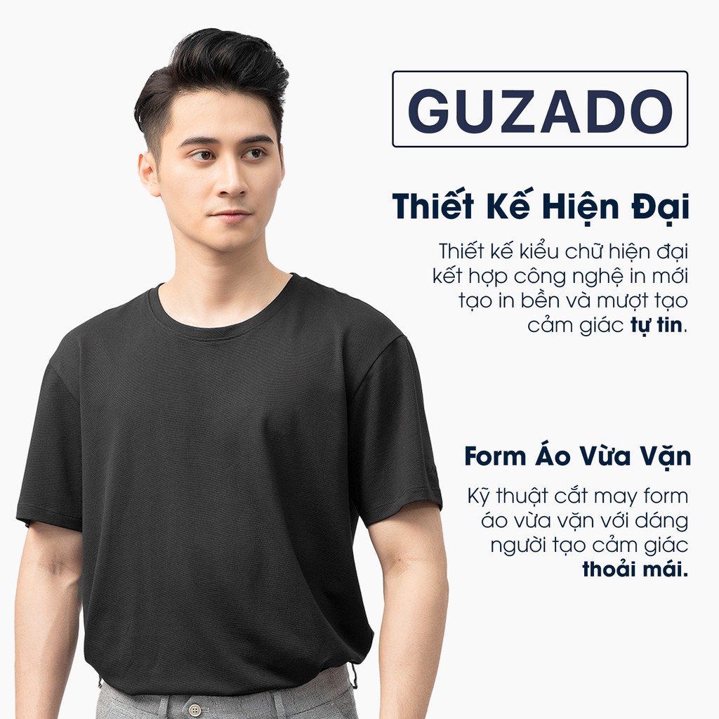 Áo Phông Nam Guzado Cổ Tròn,Tay Ngắn Trơn, Chất Liệu Cotton Chuẩn,Kiểu Dáng Basic Dễ Phối Đồ, Mẫu Mới nhất 2021