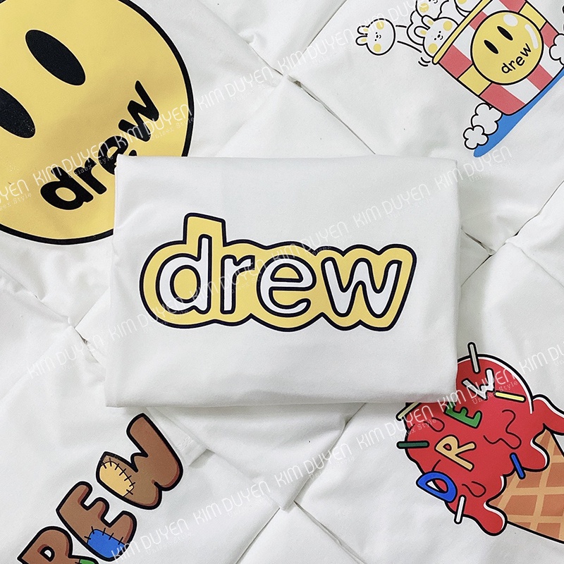 Áo Thun In Ủi DRE.W Áo Thun Form Rộng Tay Lỡ Unisex Nam Nữ