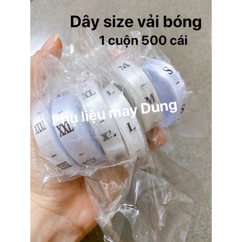 Dây size quần áo vải bóng ( 1 cuộn 500 cái)