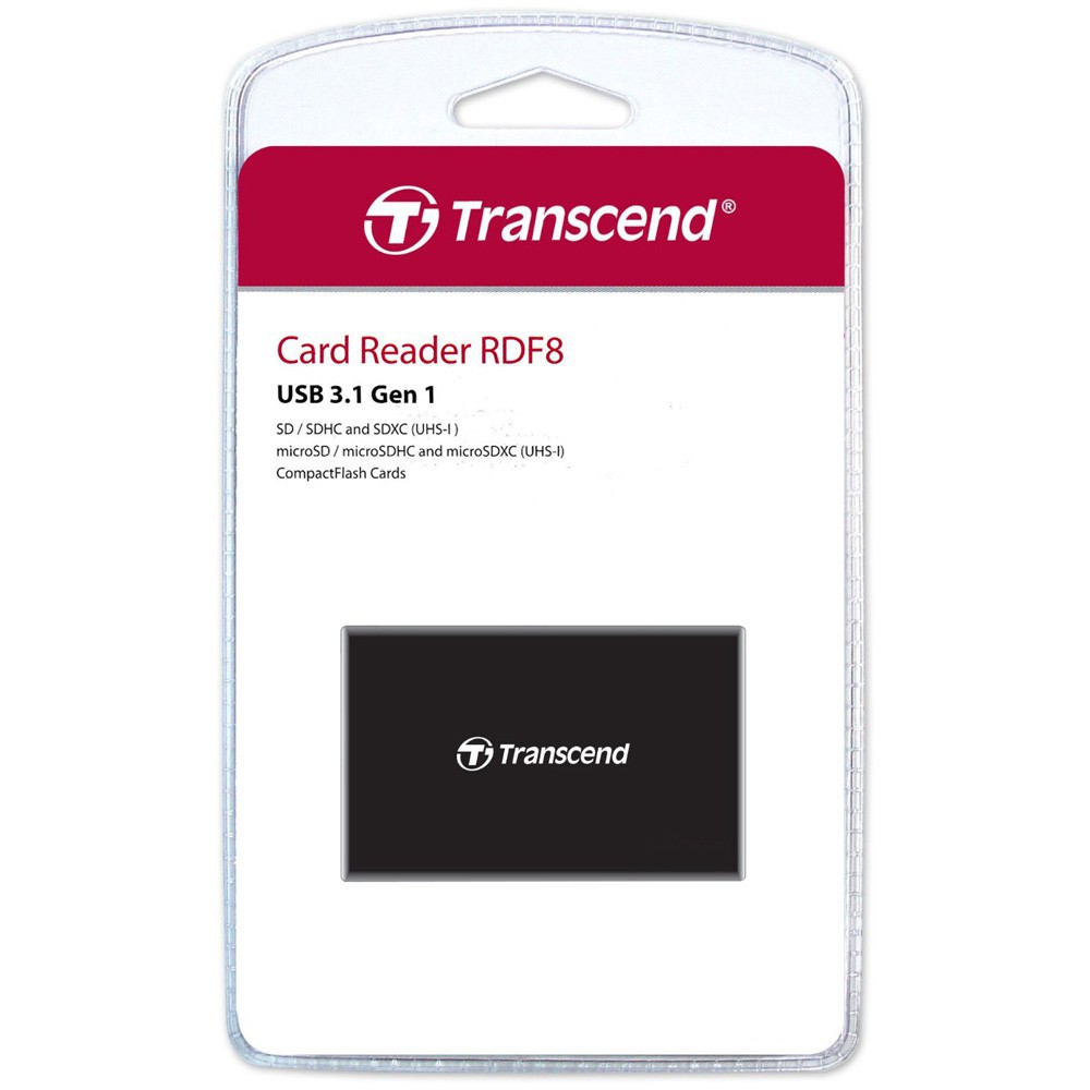 k89 Đầu đọc thẻ 3.1 Transcend RDF8 Multi Card Reader - tương trợ 3 khe MicroSD/SD/CF (Đen) 1