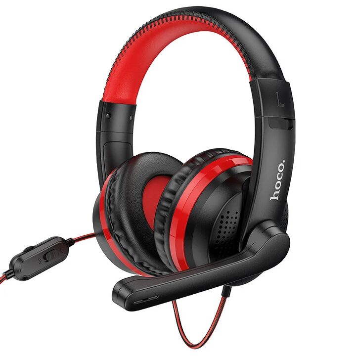 Tai nghe chụp tai Hoco W103 headphone máy tính, điện thoại jack 3.5 có míc đàm thoại chơi game chính hãng