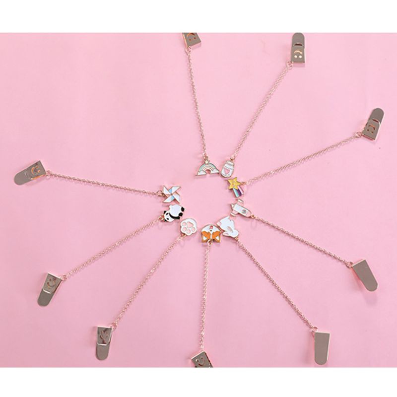 Thẻ Đánh Dấu Sách Hình Thỏ Và Cầu Vồng Bằng Kim Loại