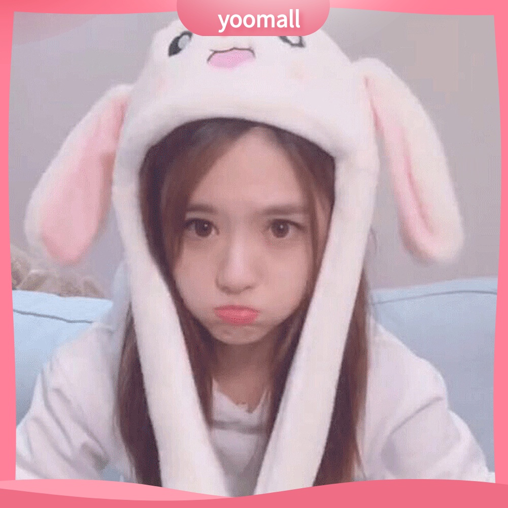 Mũ Trùm Đầu Nâng Cơ Tai Vải Nỉ Thiết Kế Tai Thỏ Dễ Thương Thời Trang Mùa Đông Cho Nữ