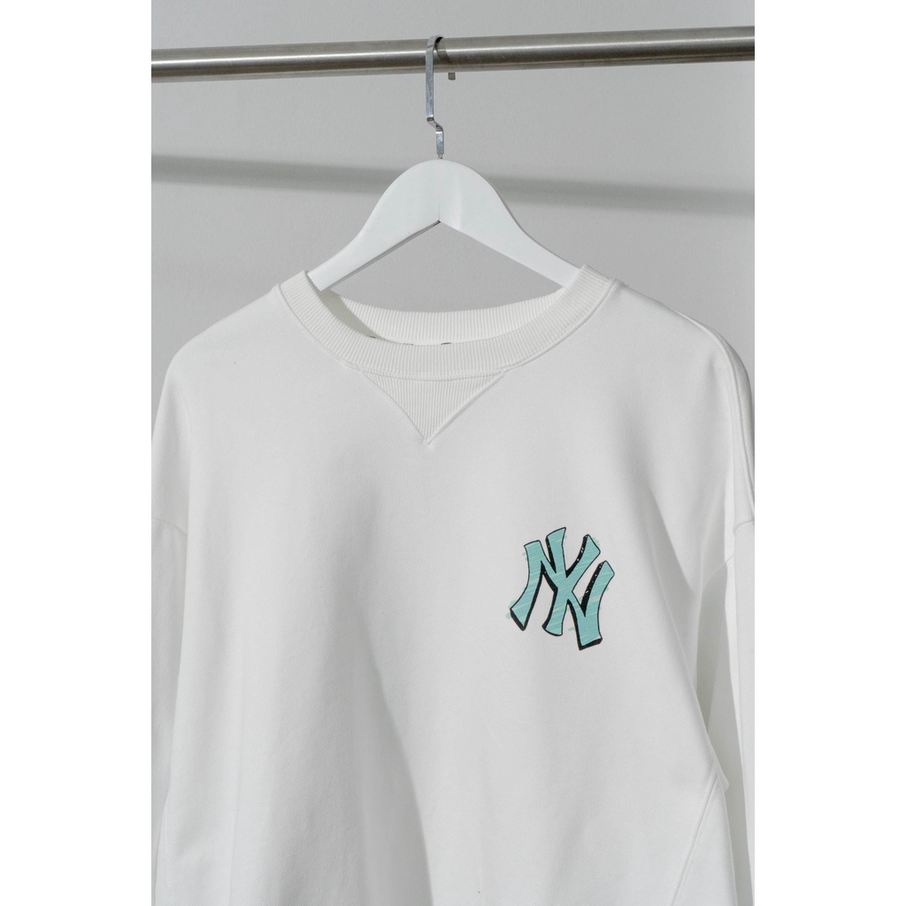 Áo Nỉ Dài Tay MLB Logo To Họa Tiết In