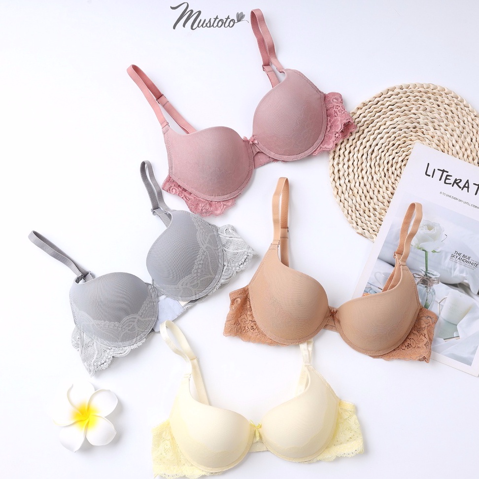[CÚP NHỎ] Áo Lót Mút Dày Vừa 2,5cm Có Gọng Nâng Ngực Ren Phối Lưới Sharry (Mustoto MA46)