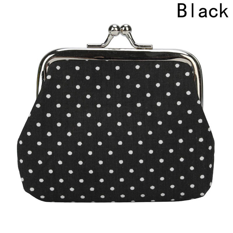 Ví tiền cầm tay in họa tiết chấm bi xinh xắn