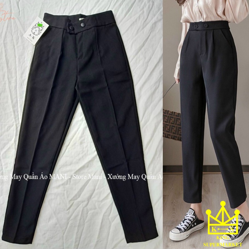 Quần baggy công sở 2 khuy bấm mã 068